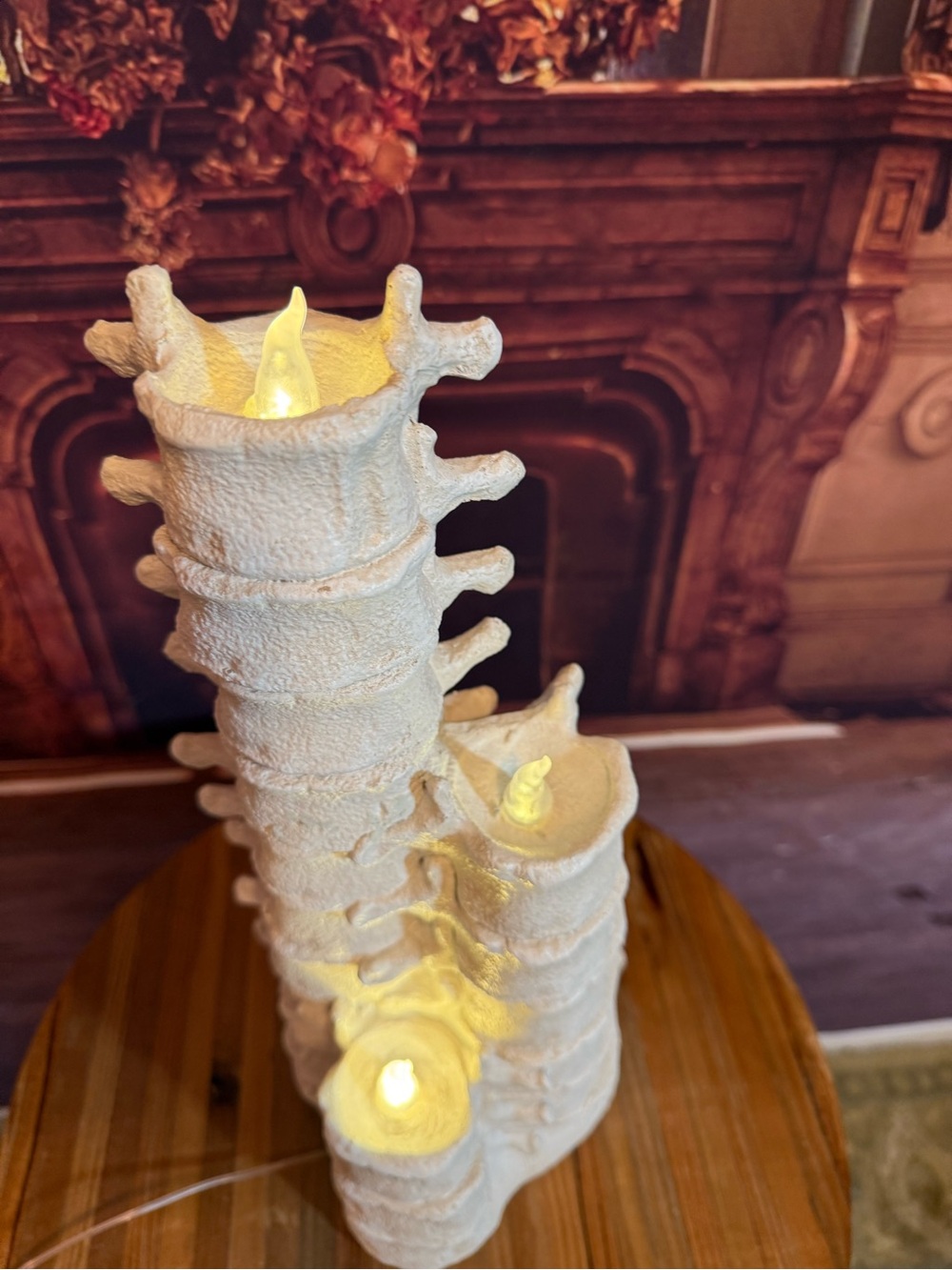 White Spine Stack LED Candle Sculpture Halloween Harry Potter MidnightFright